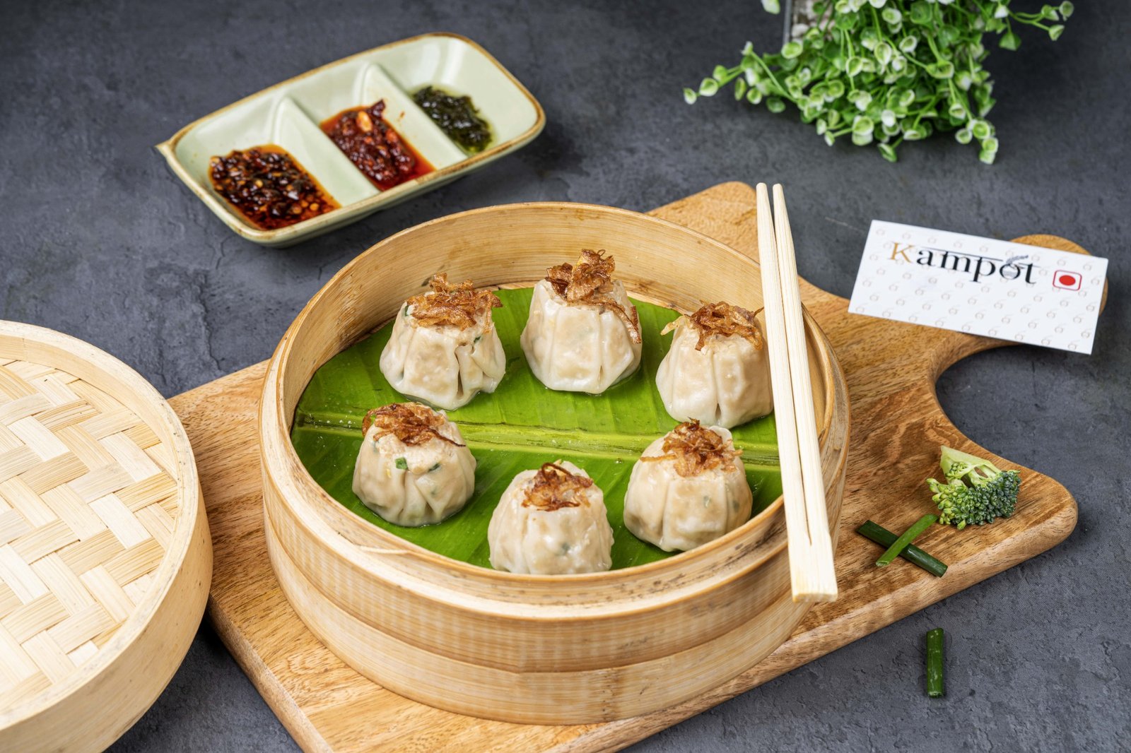 Golden Onion Chicken Siu Mai dimsum at Kampot Bellandur near Ecoworld