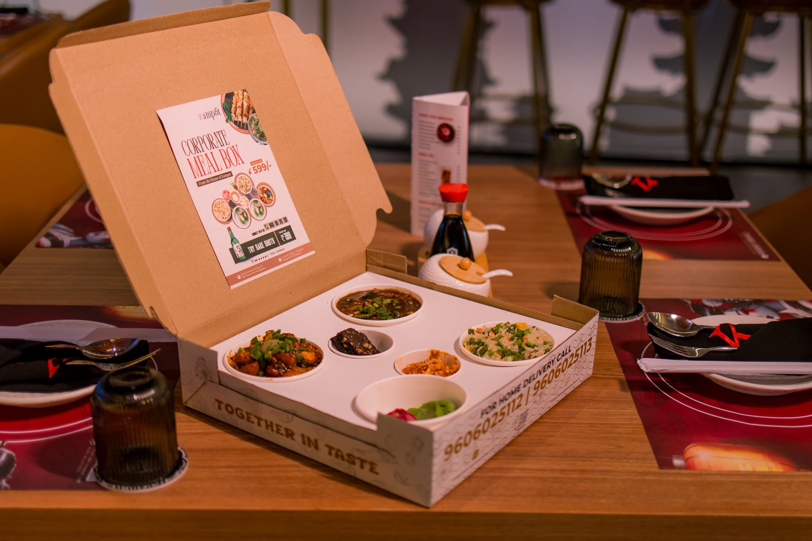 Kampot corporate meal box arranged for an office lunch in Bengaluru